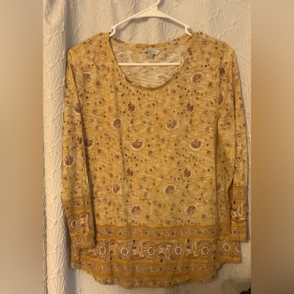 Lucky Brand Floral Yellow Top
